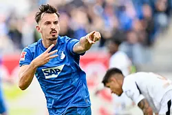 Traf für Hoffenheim: Mergim Berisha. - © Uwe Anspach/dpa