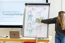 Im Seminar zu Trauerpsychologie setzen sich die Azubis damit auseinander, mit welchen Gef&uuml;hlen und Emotionen Trauernde reagieren k&ouml;nnen. - &copy; Daniel Karmann/dpa