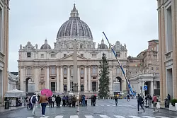 Blick auf den Petersdom und die Rotfichte aus dem Dorf Ledro. - © Gregorio Borgia/AP