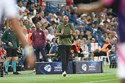 Trainer Antonio Di Salvo freut sich auf ein besonderes Viertelfinale. - © Lukáš Grinaj/TASR/dpa