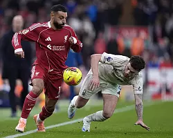 Auch Mohamed Salah blieb gegen Nottingham torlos. - © Peter Byrne/PA Wire/dpa