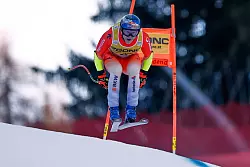 Der Schweizer Marco Odermatt musste sich diesmal mit Platz zwei begn&uuml;gen. - &copy; Gabriele Facciotti/AP/dpa