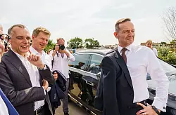 Auftakt f&uuml;r die Arbeiten auf der Bahnstrecke Frankfurt-Mannheim - &copy; Andreas Arnold/dpa