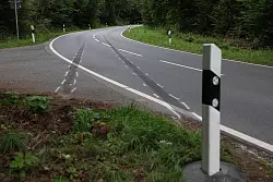 Das Fahrzeug kam in der Nähe von Reinhardshagen von der Fahrbahn ab und prallte gegen mehrere Bäume, wie das Polizeipräsidium Nordhessen am Morgen mitteilte. - © Stefan Rampfel/dpa