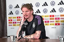 Bislang der Star der deutschen U21: Nick Woltemade. - © Christian Kunz/dpa
