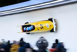 Adam Ammour liegt in Altenberg erneut im Viererbob-Weltcup vorn. - &copy; Robert Michael/dpa