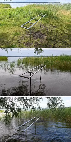 Eine Stelle zum Wassertreten am Arendsee lag 2023 im Trockenen. 2024 und 2025 sah es im August an dieser Stelle anders aus. - © Klaus-Dietmar Gabbert/dpa