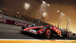 Realistischer geht\\\'s kaum: Hier ist man als Ferrari-Pilot Ollie Bearman beim Grand Prix von Saudi-Arabien unterwegs. - © Codemasters/Electronic Arts/dpa-tmn