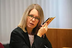 Anne Brorhilker w&auml;hrend des ersten Cum-Ex-Prozesses 2020 im Bonner Landgericht. (Archivbild) - &copy; Oliver Berg/dpa