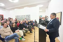 Kunst-Ausstellung mit Werken von Wolfgang Niedecken, Manfred Boecker und Rainer Gro&szlig; in Koblenz er&ouml;ffnet. - &copy; Thomas Frey/dpa