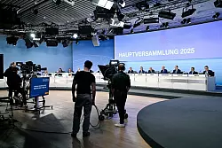 Keine Besucher bei der virtuellen BASF-Hauptversammlung. - © Uwe Anspach/dpa