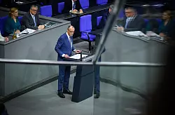 Merz gibt den Europ&auml;ern Hausaufgaben auf. - &copy; Bernd von Jutrczenka/dpa