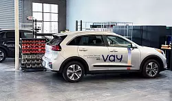 Das Berliner Start-up Vay Technology r&uuml;stet in Las Vegas Elektroautos von Kia f&uuml;r den Fernsteuer-Betrieb auf. - &copy; Christoph Dernbach/dpa