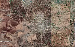 In der Umgebung der syrischen StadtAl-Safira sollen Explosionen zu h&ouml;ren gewesen sein. (Archivbild) - &copy; -/Google/dpa