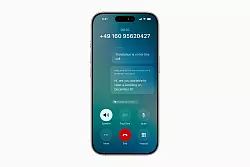Apple demonstrierte die Übersetzungsfunktion bei Telefonanrufen auf Deutsch. - © Apple Inc./dpa-tmn
