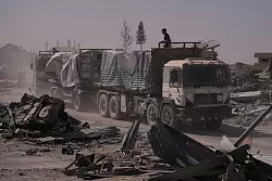 Inzwischen lässt Israel wieder humanitäre Güter in den abgeriegelten Gazastreifen. - © Jehad Alshrafi/AP/dpa