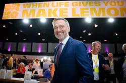 Bis zum Ende kämpferisch: Christian Lindner. - © Bernd von Jutrczenka/dpa