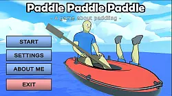 Mensch über Bord: Schon auf dem Startbildschirm wird klar, dass bei «Paddle Paddle Paddle» mit Verlusten zu rechnen ist. - © Assemble Entertainment/Zoroarts/dpa-tmn