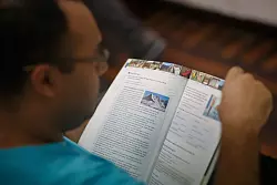 Teil der Vorbereitung: Deutsch lernen. - &copy; Joao Gabriel Alves/dpa