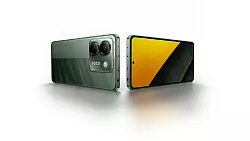 Nicht unüblich in der Preisklasse: Rückseite und Rahmen des Xiaomi Poco M7 sind aus Kunststoff. Das Display schützt Gorilla-Glas 5. - © Xiaomi/dpa-tmn