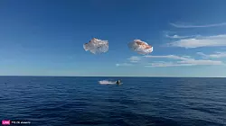 Zwei auf der ISS gestrandete Astronauten sind zurück auf der Erde. - © Uncredited/SpaceX/AP/dpa