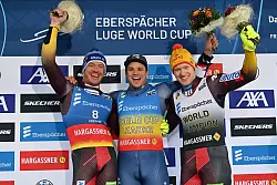 Silber und Bronze f&uuml;r Felix Loch (l) und Max Langenhan (r). - &copy; Martin Schutt/dpa