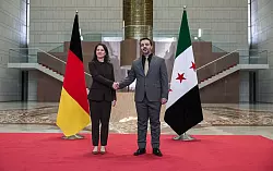 Die geschäftsführende Außenministerin, Annalena Baerbock (Grüne), traf am 20. März in Damaskus ihren syrischen Amtskollegen, Asaad al-Schaibani. Er gehört auch der neuen Übergangsregierung an. (Archivfoto) - © Hannes P. Albert/dpa