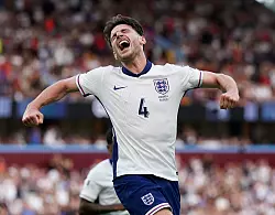 Arsenals Declan Rice traf zum 2:0 gegen Andorra. - © Andrew Yates/CSM via ZUMA Press Wire/dpa