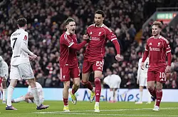 Florian Wirtz jubelt &uuml;ber sein n&auml;chstes Tor. - &copy; Peter Byrne/PA Wire/dpa