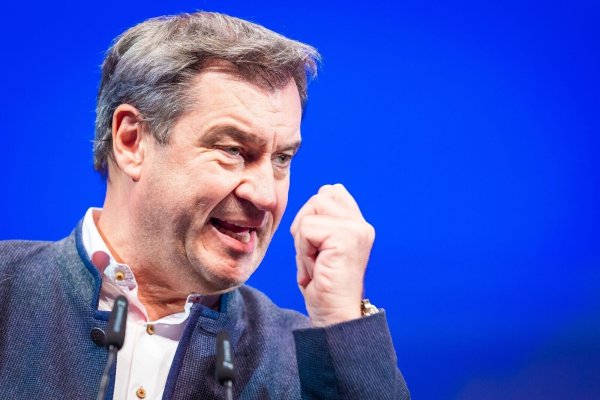 CSU-Chef Markus Söder spricht auf dem 75. Deutschlandtag der Jungen Union. - © Moritz Frankenberg/dpa