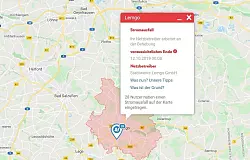 Stromausfall in Lemgo - &copy; LZ/Karte: St&ouml;rungsauskunft.de