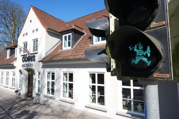 Die Idee stammt aus Dänemark, wo es ebenfalls eine Wikingerampel gibt. - © Marcus Brandt/dpa