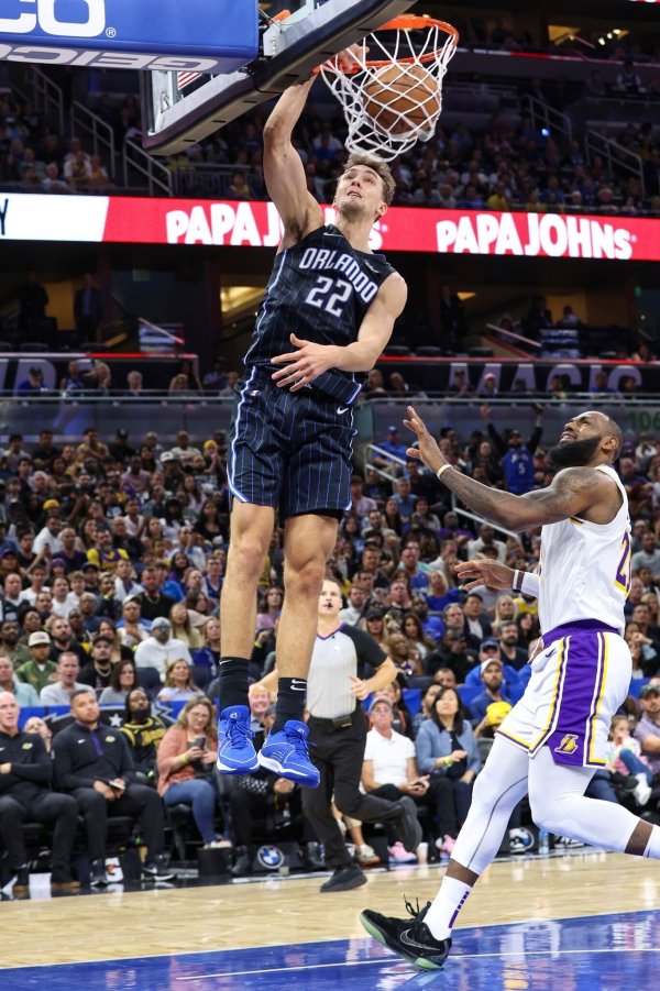 Besiegte mit Orlando die Laker: Franz Wagner (22). - © Gary McCullough/AP/dpa