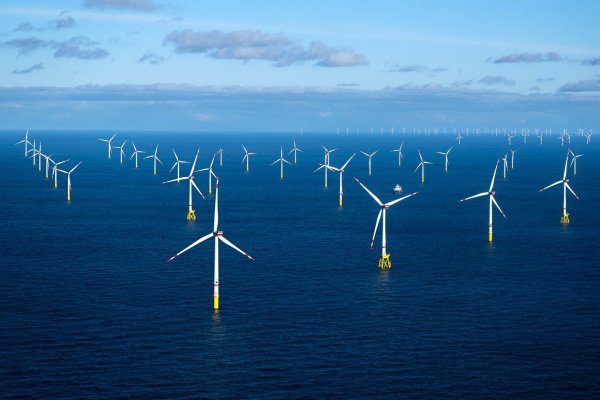 Der Offshore-Windpark Dolwin Alpha in der Nordsee. - © Sina Schuldt/dpa