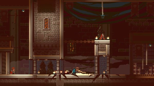 Dauerfeuer aus dem Regenschirm: So eine ungewöhnliche Waffe wie den «Gunbrella» gibt es in Games eher selten. - © Devolver Digital/dpa-tmn