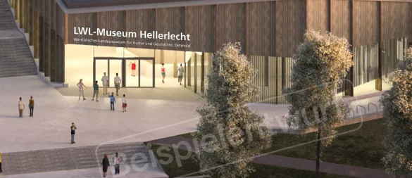 So oder ähnlich könnte der Schriftzug an dem neuen Eingangs- und Ausstellungsgebäude aussehen. - © Bildquelle: AVP Group, Bearbeitung: studio tülü
