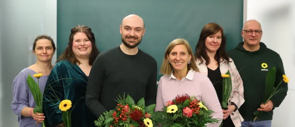 Grüne wählen Vorstand und ehren Mitglieder: (von links) Nadine Schulte, Kristin Koch, Nik Riesmeier, Wiebke Kopsieker, Sandra Albert, Oliver Kaiser. - © Die Grünen