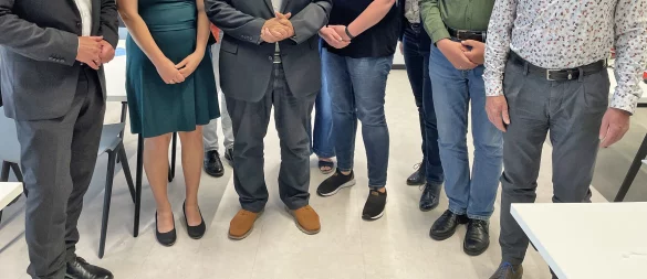 Die Gründungsmitglieder des Fördervereins Krebsberatungsstelle in Lippe: Jörg Düning-Gast, Tirza Peuker, Dr. Kerstin Ahaus, Dr. Ahmad Bransi, Alice Vollmer Marianne Petersmeier. Prof. Dr. Ing. Yvonne Christin Knepper-Bartel, Prof. Dr. Hartmann und Jens Lammers (von links). - © Bildrechte: Förderverein zur Krebsberatungsstelle