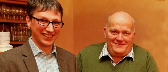 Im Jahr 2020 war das Verhältnis zwischen Bürgermeister Martin Hoffmann (links) und Andreas Brinkmann noch gut. Das hat sich geändert. - © Knut Dinter/Archivfoto