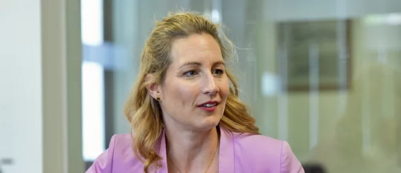 Verena Mertens (CDU) erklärt beim Redaktionsbesuch, weshalb sie den Einsatz von Palantir für wichtig hält. - © Peter Unger