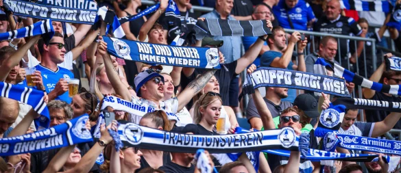 Arminia Bielefeld schlägt Preußen Münster am 2. Spieltag der 3. Liga mit 4:0. - © Sarah Jonek