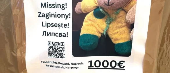 Bielefelder Teddy gesucht - 1.000 Euro Finderlohn sind auf Steckbriefen ausgesetzt. - © Christof Bock/dpa-Zentralbild/dp
