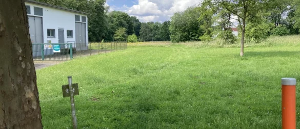 Vom Heinrich-Drake-Platz aus soll die Zuwegung zur künftigen Grundschule in Bad Meinberg erfolgen. - © Cordula Gröne