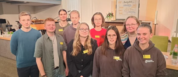 Der Jugendkonvent mit (von links) Jonathan Schnurr, Simon Stricker, Amelie Waldow, Fynn Beugholt, Dana Wendt, Mirja Wöhrmann, Madeleine Geuting, Svenja Ollenburg und Franka Pieper. - © Carolin Brokmann-Förster