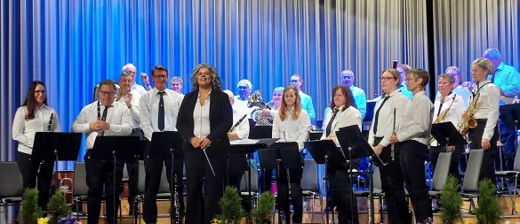 Die Instrumentalisten des Musikzuges und der Gäste haben unter der Leitung von Matan David ein anspruchsvolles Programm einstudiert, das sie in der Aula präsentieren.
Foto: Karin Prignitz - © Karin Prignitz