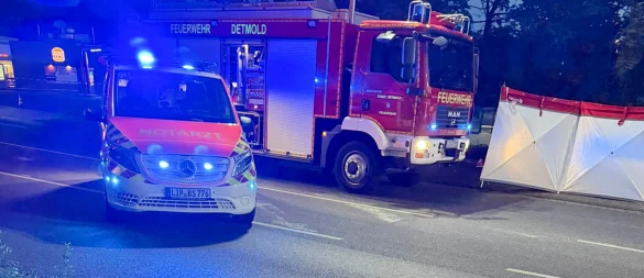 Die Feuerwehr unterstützte die Polizei bei der Unfallaufnahme. - © Feuerwehr Detmold/Phil Offer