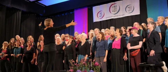 Jubiläumskonzert der Lemgo Voices begeistert im MWG rund 450 Gäste unter Leitung von Anne Miebach. - © Thomas Krügler