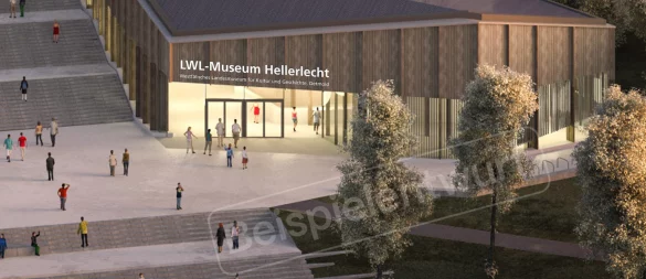 So oder ähnlich könnte der Schriftzug am neuen Eingangsgebäude aussehen. Vorausgesetzt, die Politik stimmt dem Namensvorschlag und dem Entwurf zu. - © AVP Group, Bearbeitung: studio tülü