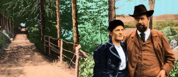 Max und Marianne Weber auf dem Philosophenweg in Oerlinghausen: Die beiden mochten das beschauliche Leben am Tönsberg. - © Repro: Horst Biere/Quelle: Marianne-Weber-Institut