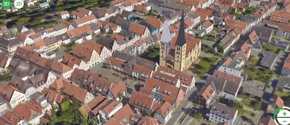 Die Fassaden der Altstadt wurden realitätsgetreu digital rekonstruiert. - © Grafik: Stadt Lemgo